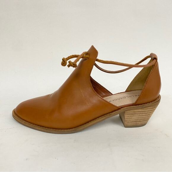 Kelsi Dagger Western Cutout Heeled Bootie Ankle Boots Brown Tan Leather Size 9 - Picture 5 of 13